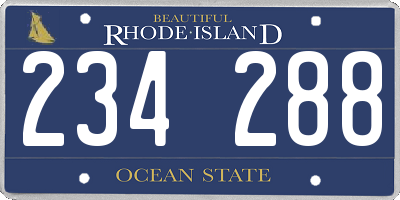 RI license plate 234288