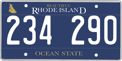 RI license plate 234290