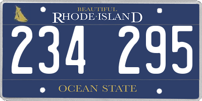 RI license plate 234295