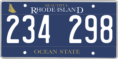 RI license plate 234298