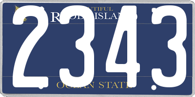 RI license plate 2343