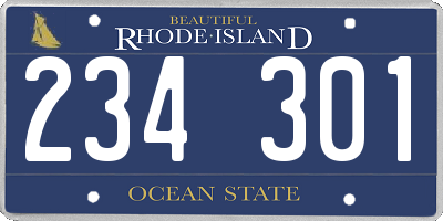RI license plate 234301