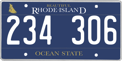 RI license plate 234306