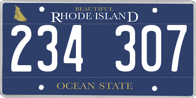 RI license plate 234307