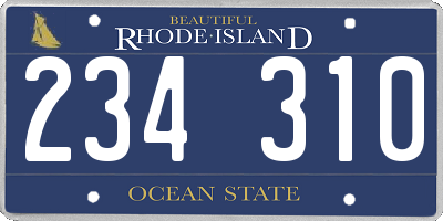 RI license plate 234310