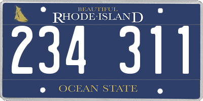 RI license plate 234311