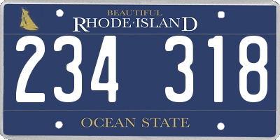 RI license plate 234318