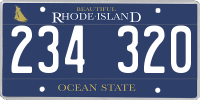 RI license plate 234320