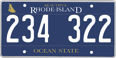 RI license plate 234322