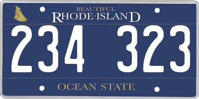 RI license plate 234323