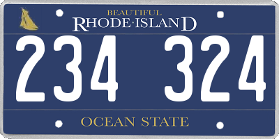 RI license plate 234324
