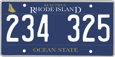 RI license plate 234325