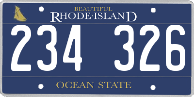 RI license plate 234326
