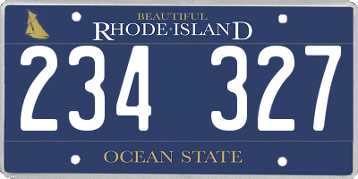 RI license plate 234327