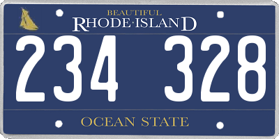 RI license plate 234328