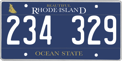RI license plate 234329