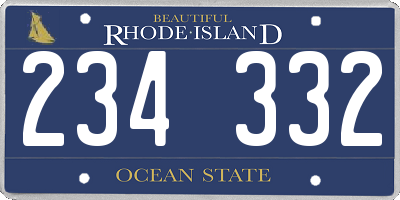 RI license plate 234332