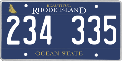RI license plate 234335