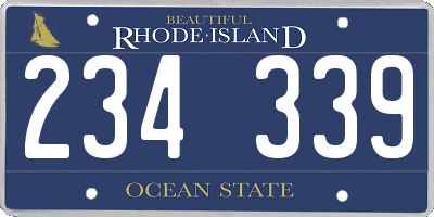 RI license plate 234339