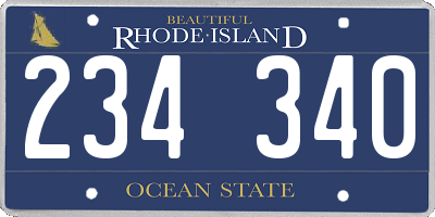RI license plate 234340