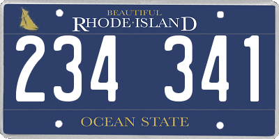 RI license plate 234341