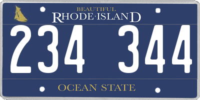 RI license plate 234344