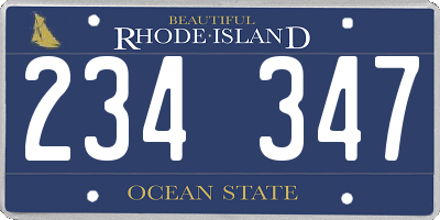 RI license plate 234347