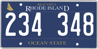 RI license plate 234348