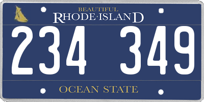 RI license plate 234349