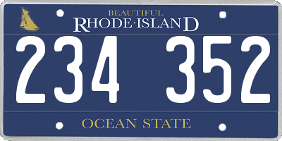 RI license plate 234352