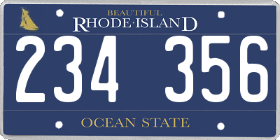 RI license plate 234356