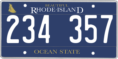 RI license plate 234357