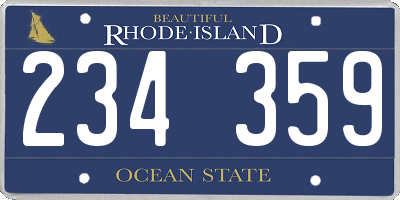 RI license plate 234359