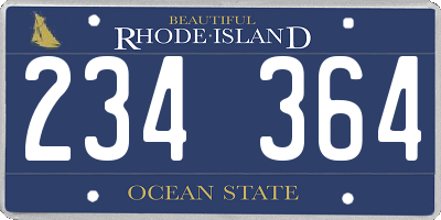 RI license plate 234364