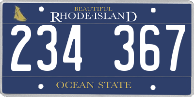 RI license plate 234367