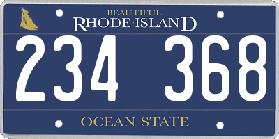 RI license plate 234368