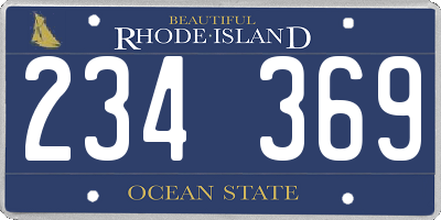 RI license plate 234369