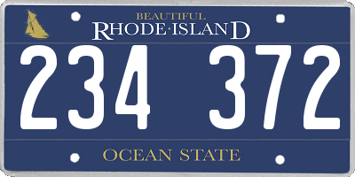 RI license plate 234372