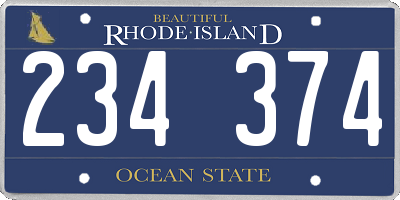 RI license plate 234374