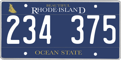 RI license plate 234375