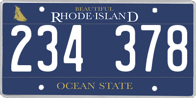 RI license plate 234378