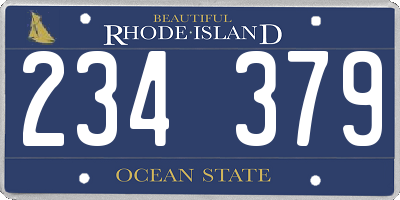 RI license plate 234379