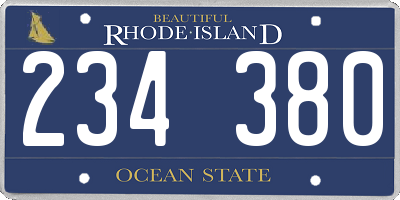 RI license plate 234380