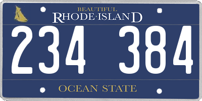RI license plate 234384