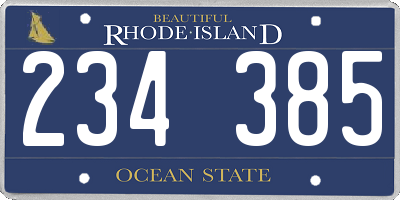 RI license plate 234385