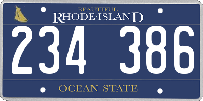 RI license plate 234386