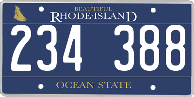 RI license plate 234388