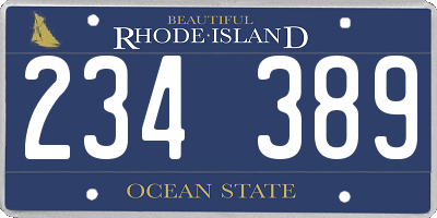 RI license plate 234389