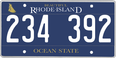 RI license plate 234392