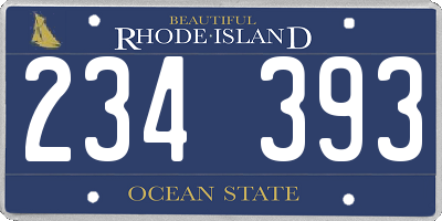 RI license plate 234393